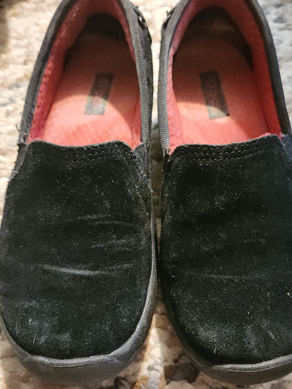 Black Suede Crocs Size 5